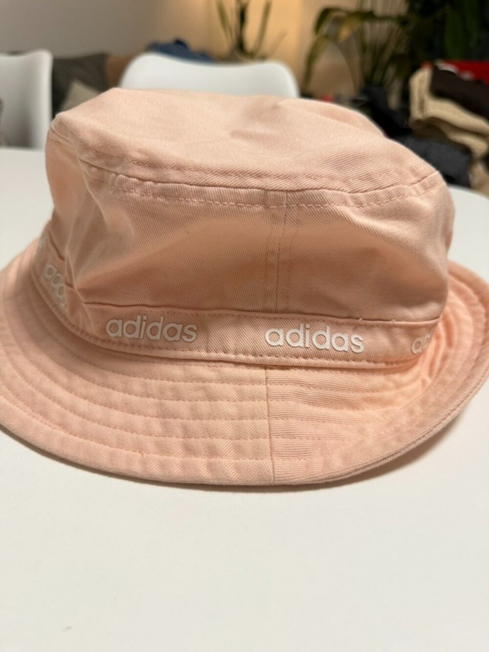 Adidas Pink Logo Bucket Hat